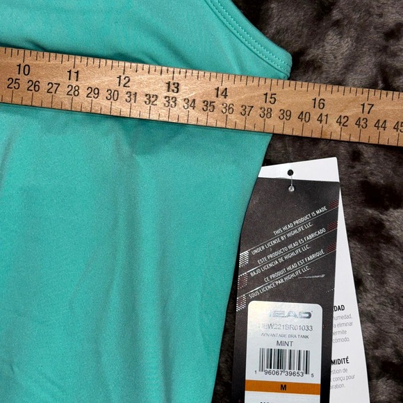 Head Dri Motion Advantage Bra Tank Top Womens Medium Mint Moisture Wicking Slim - Picture 6 of 9